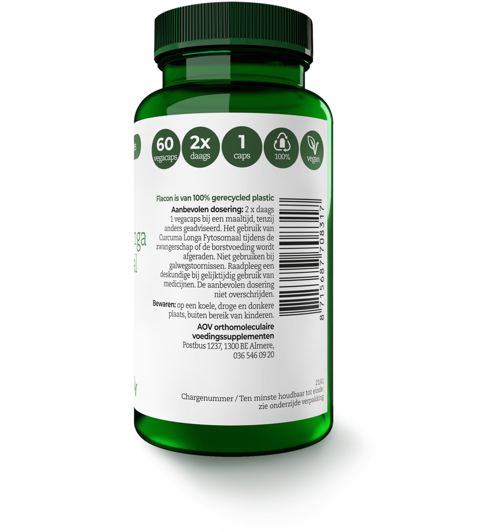 AOV 831 Curcuma longa fytosomaal (60 vega capsules) - image 2