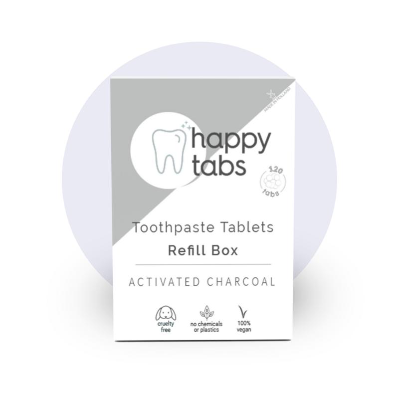 Happy Tabs Tandpasta mint charc oal fluoridevrij nav (120 tabletten)