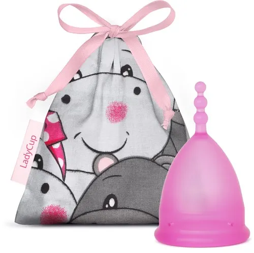 LadyCup Menstruatiecup pinky hippo maa t S (1 stuk)
