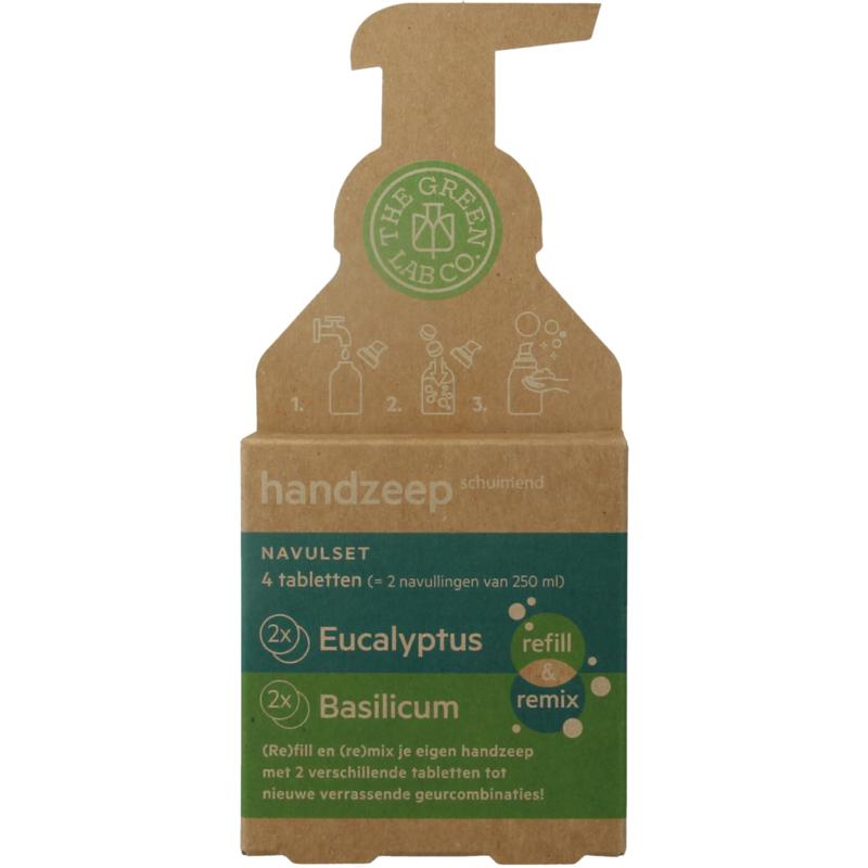 Thegreen Lab Co Handzeep navul set eucalyptus & basilicum (4 stuks)