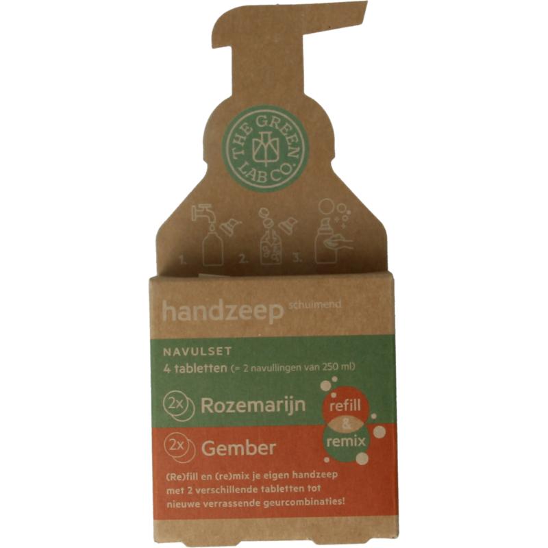Thegreen Lab Co Handzeep navul set rozemarijn & gember (4 stuks)