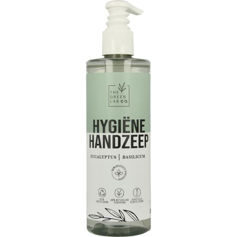 Thegreen Lab Co Handzeep vloeibaar eucalyptus & basilicum met pomp (300 ml)