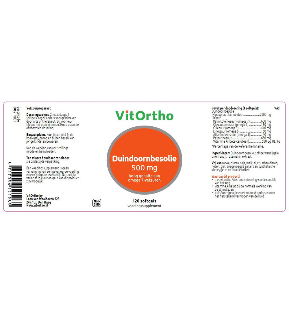 VitOrtho Duindoornbesolie (120 softgels)