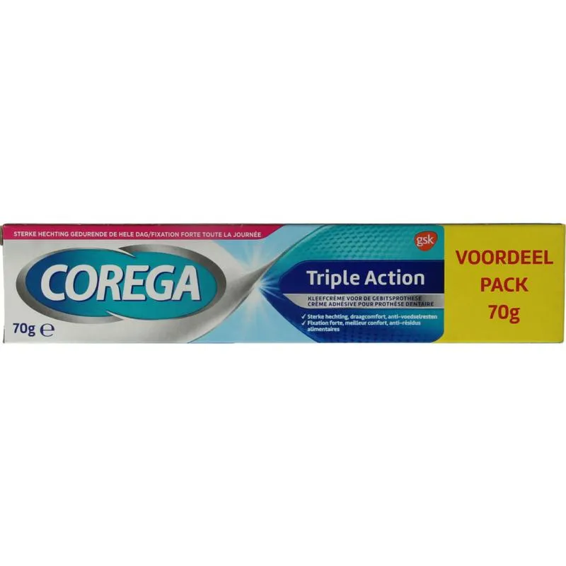 Corega Triple action kleefcreme (70 gr)