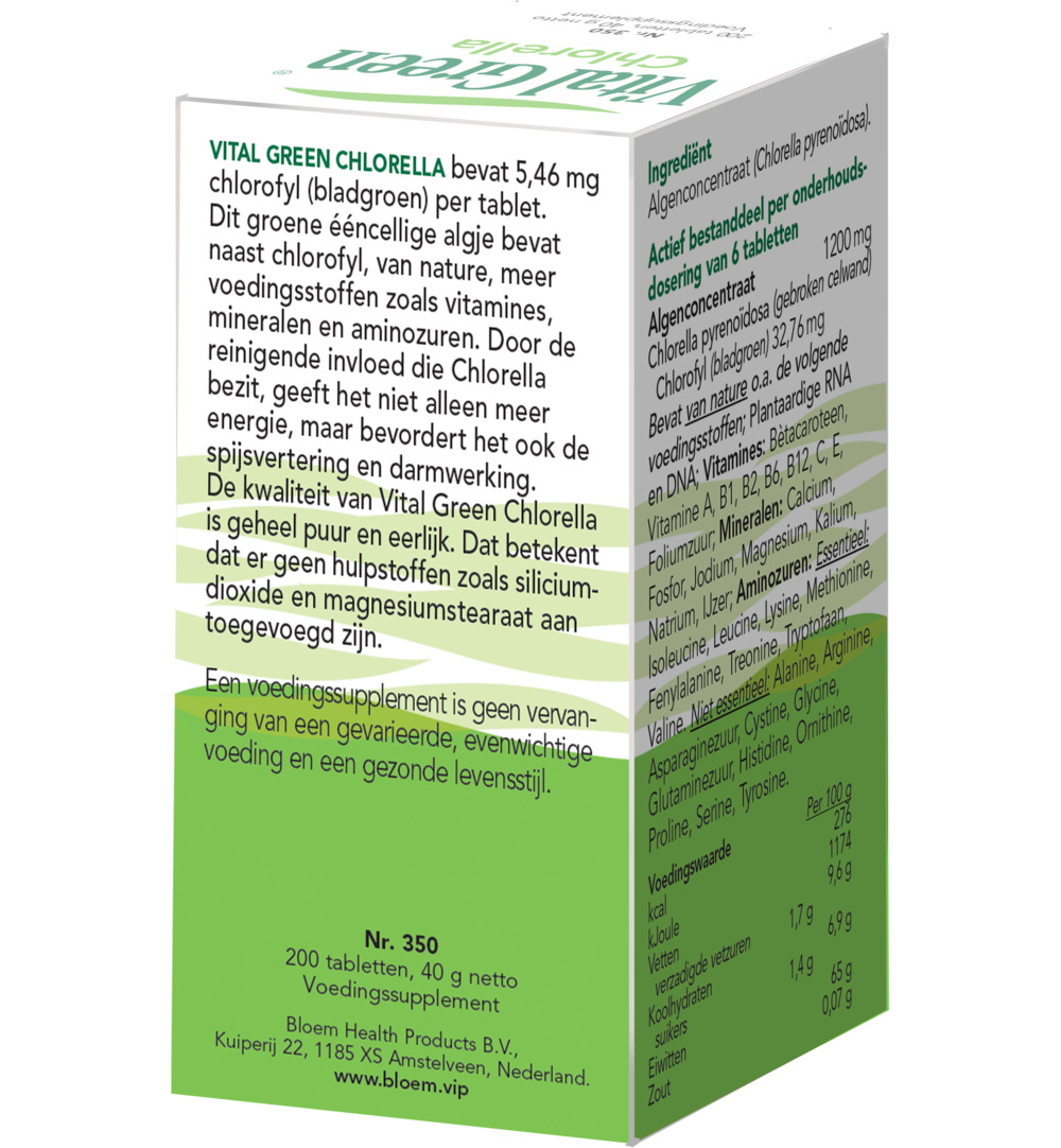Bloem Chlorella Vitalgreen (200 tabletten)