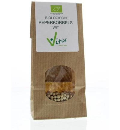 Vitiv Peperkorrels wit bio (40 gr)