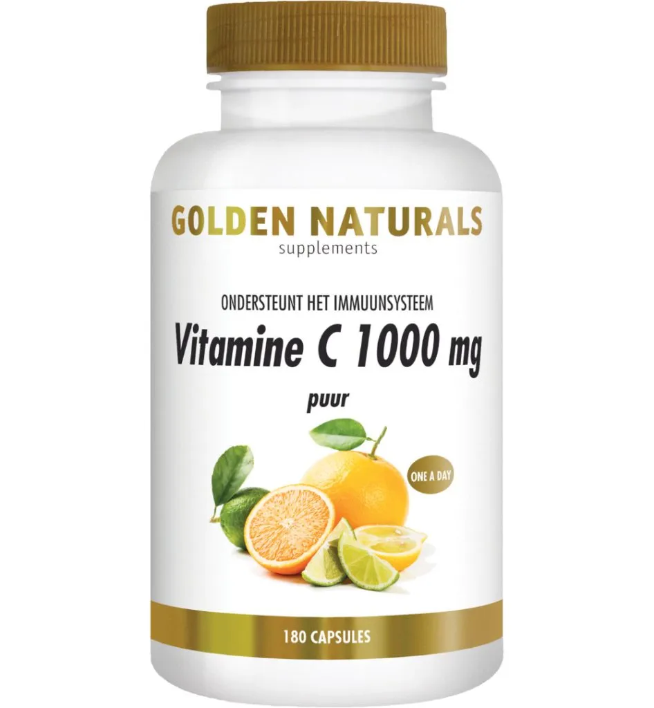 Golden Naturals Vitamine C1000 puur (180 vega capsules)