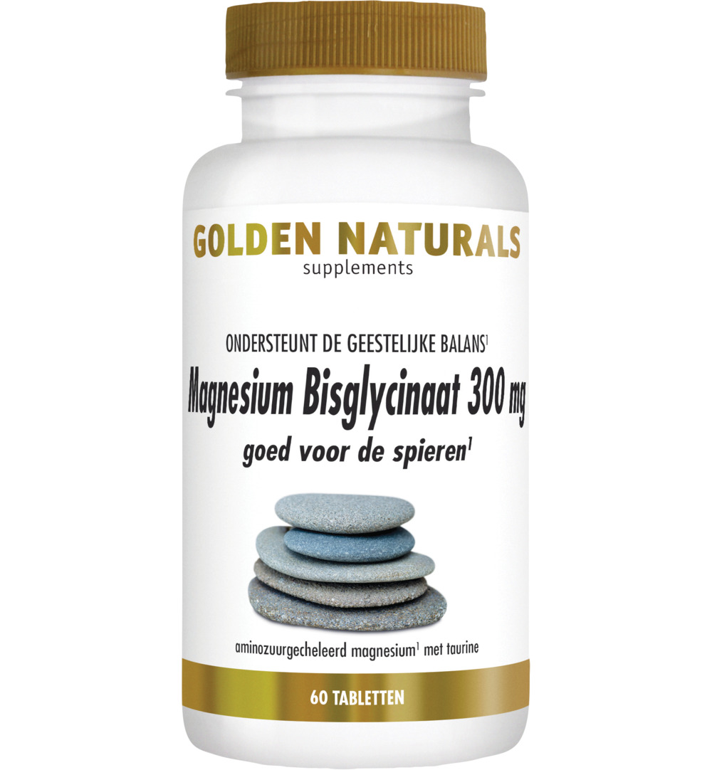 Golden Naturals Magnesium Bisglycinaat 300 Mg Vegan (60 tabletten)
