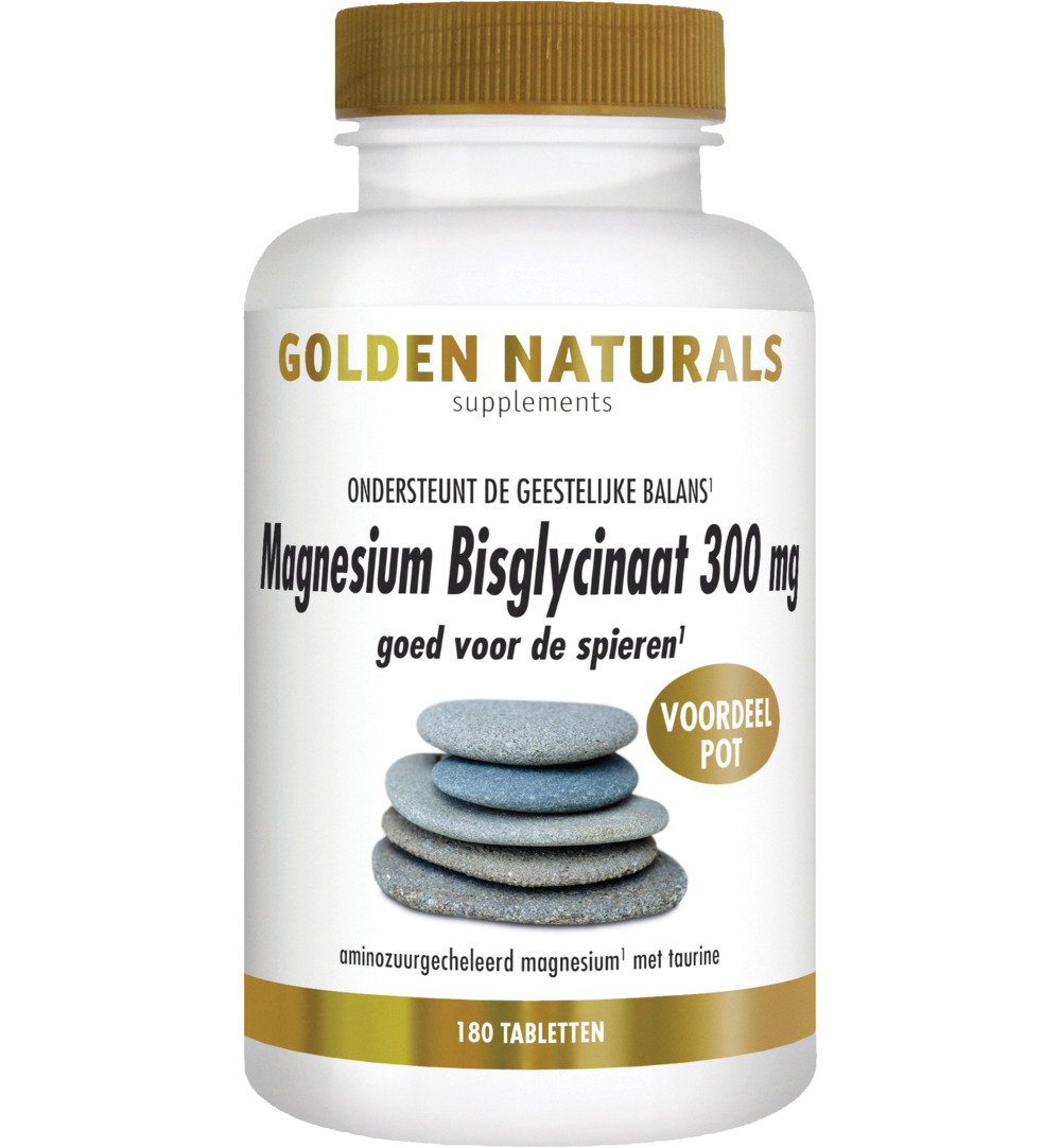 Golden Naturals Magnesium bisglycinaat 300 mg (180 tabletten)