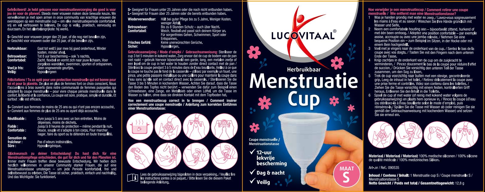 Lucovitaal Menstruatie Cup Maat S (1 stuk)