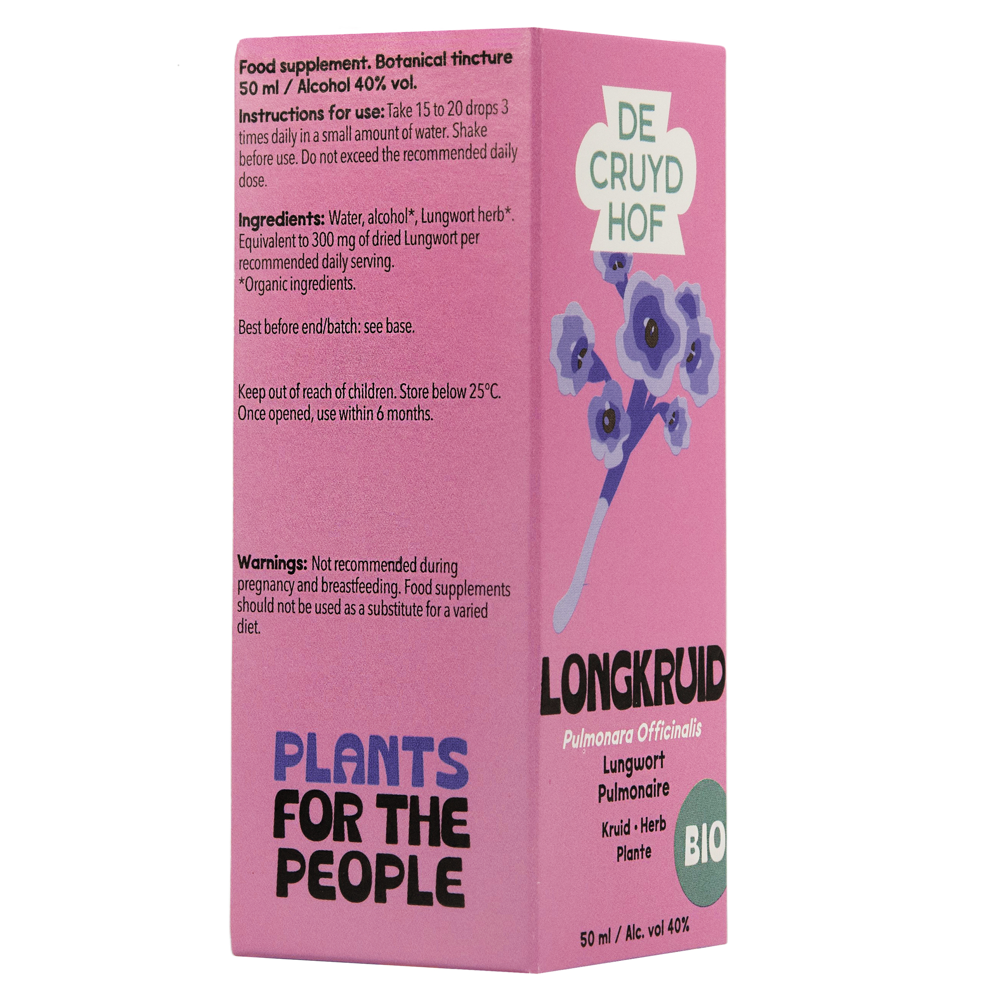 De Cruydhof Pulmonaria off herb / longkruid tinctuur bio (50 ml)