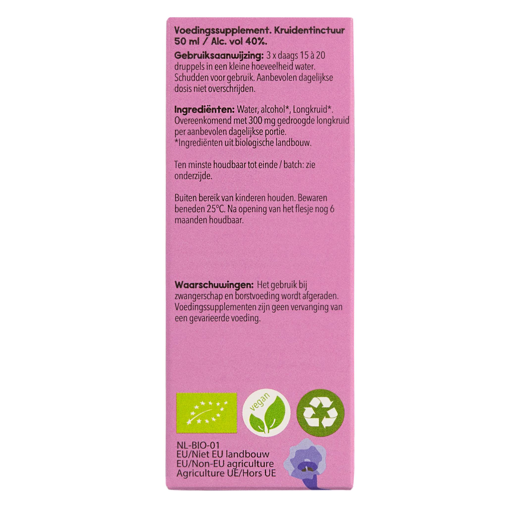 De Cruydhof Pulmonaria off herb / longkruid tinctuur bio (50 ml) - image 2