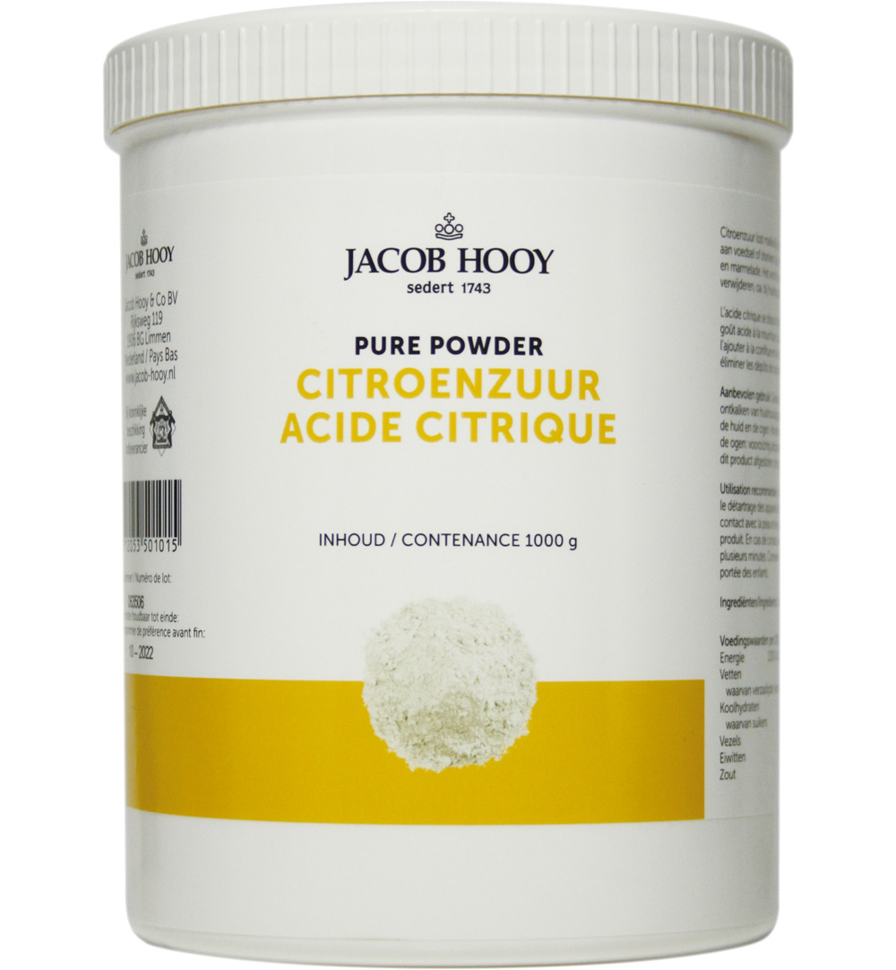 Jacob Hooy Citroenzuur pot (1000 gr)