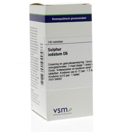 VSM Sulphur iodatum D6 (200 tabletten)