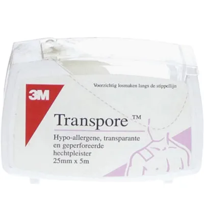 3M Transpore hechtpleister 5m x 25mm (1 stuk)