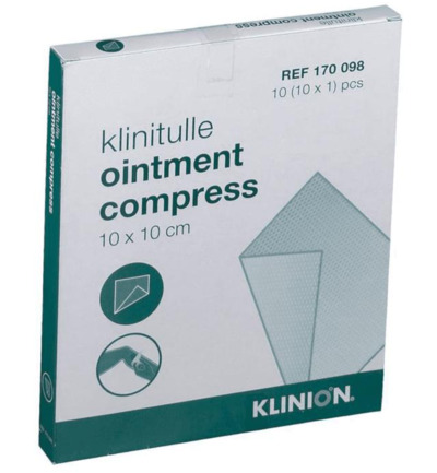 Klinion Klinitulle zalfkompres 10 x 10 (10 stuks)