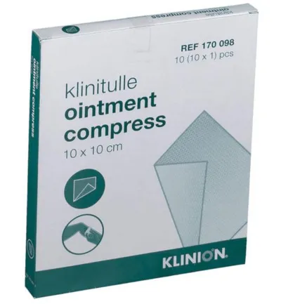 Klinion Klinitulle zalfkompres 10 x 10 (10 stuks)