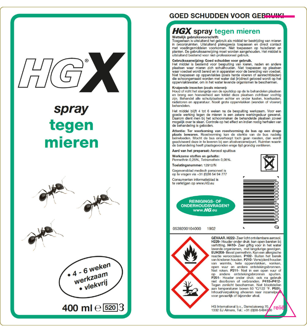 HG X Mieren Spray (400 ml) - image 2