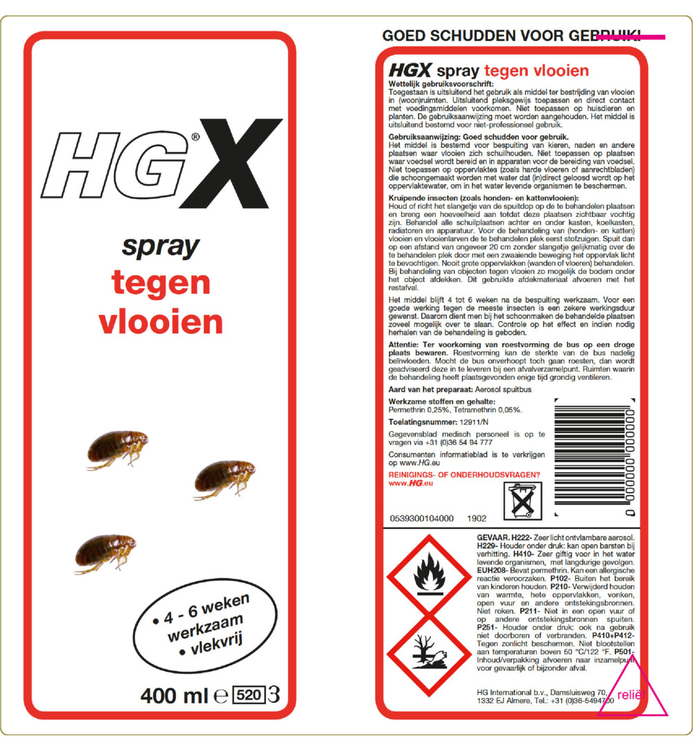 HG X Vlooien Spray (400 ml) - image 2