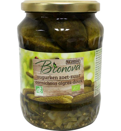 Bionova Augurken Zoet Zuur Bio (670 gr)