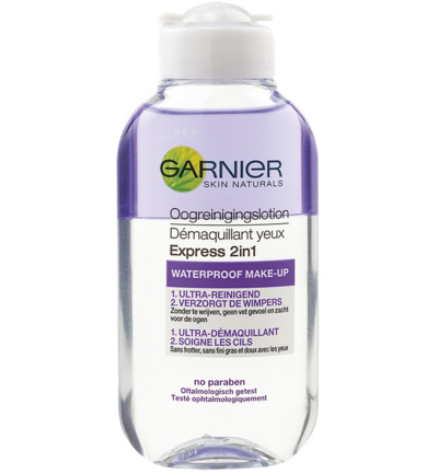 Garnier Skin naturals express oogreinigingslotion 2-in-1 (125 ml)