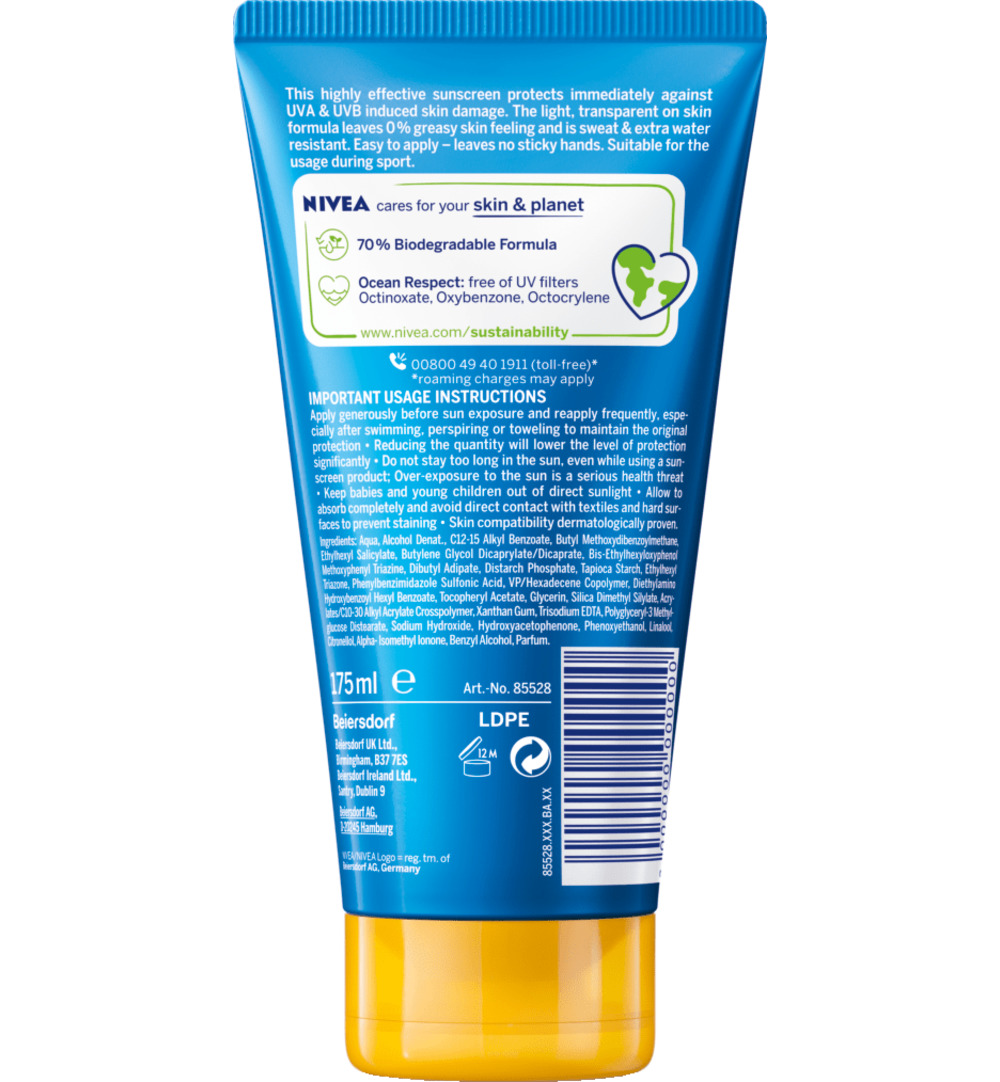 Nivea Sun Protect & Dry Touch Creme Gel Spf30 (175 ml)