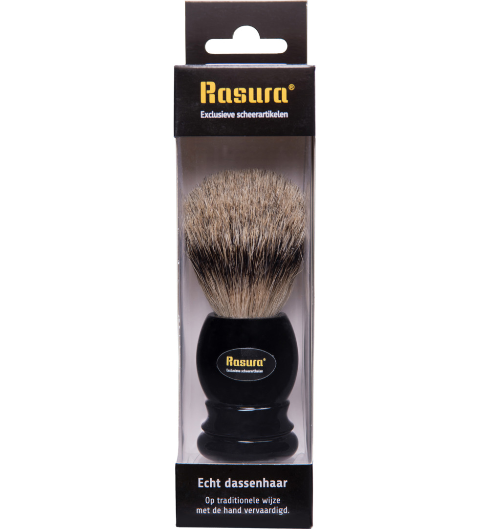 Rasura Scheerkwast silverspits zwart (1 stuk)