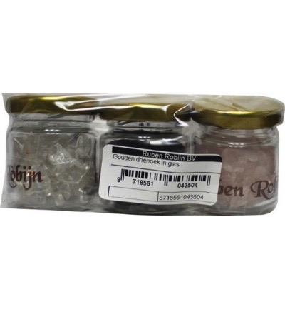 Ruben Robijn Gouden driehoek in glas (3 stuks)