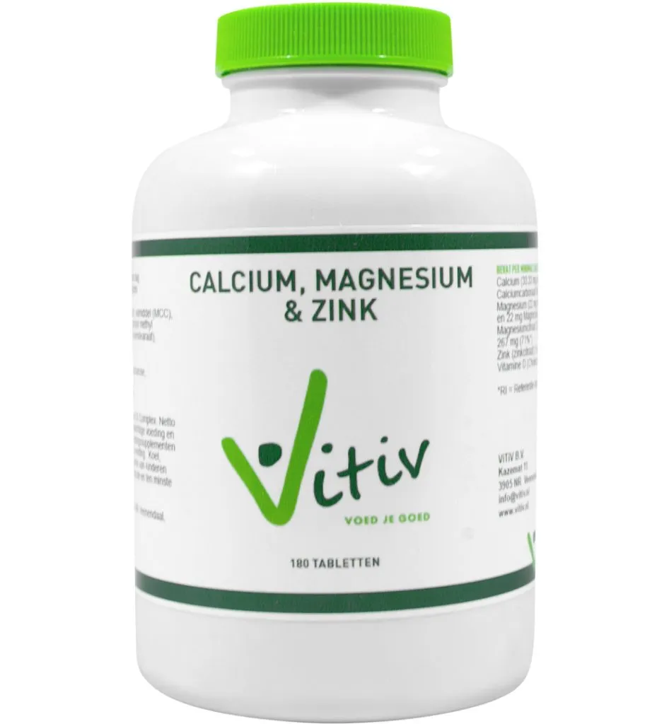 Vitiv Calcium magnesium & zink (180 tabletten)