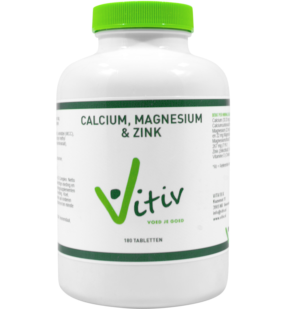 Vitiv Calcium magnesium & zink (180 tabletten)