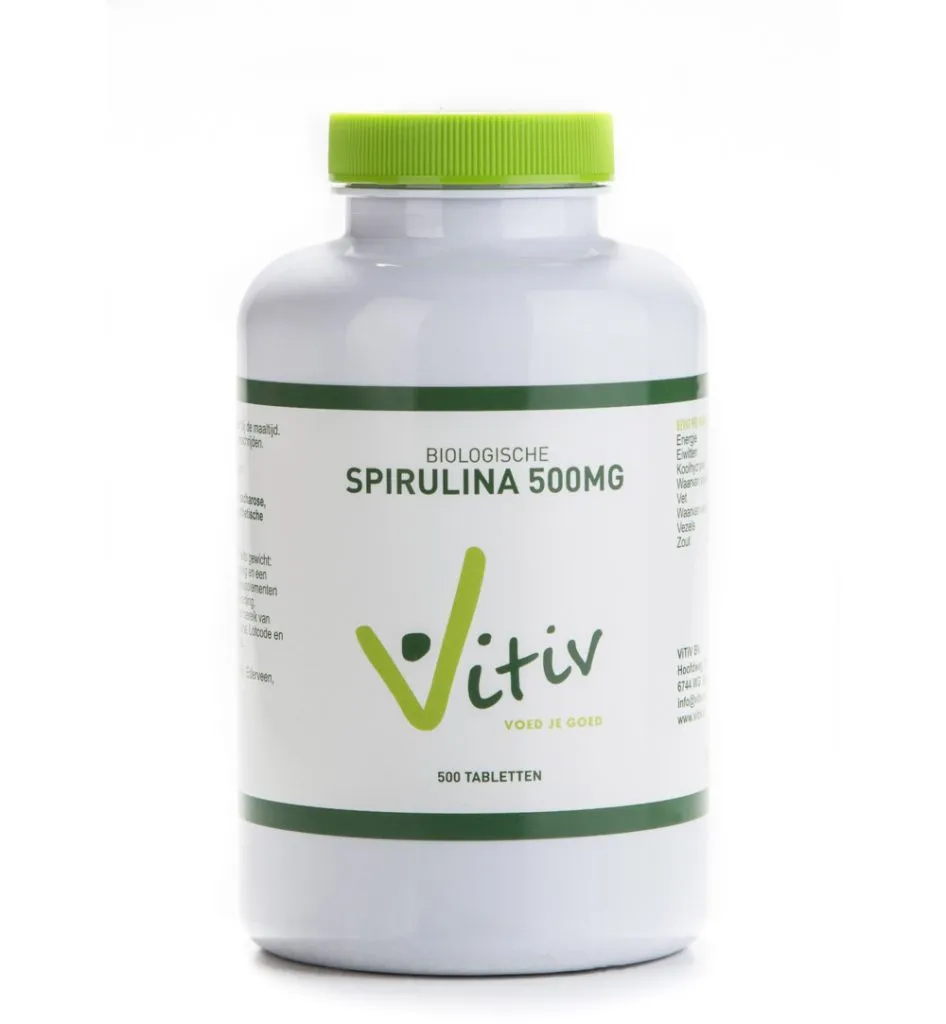 Vitiv Spirulina 500 mg bio (500 tabletten)
