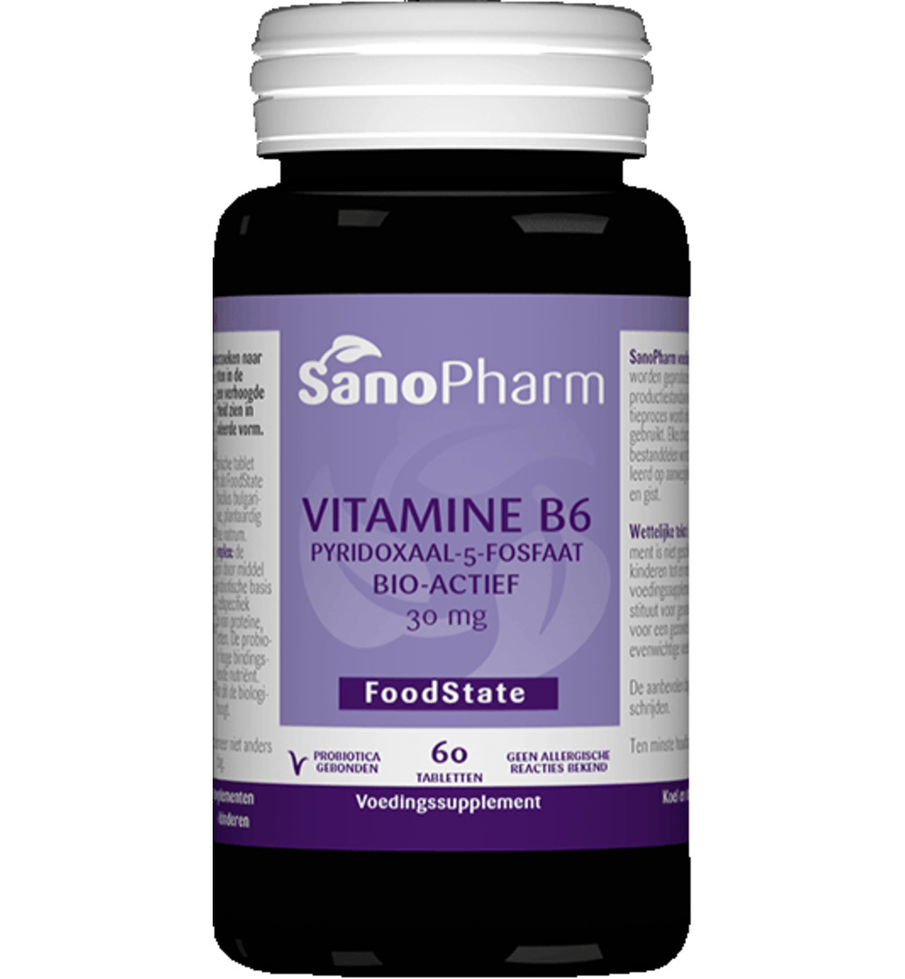 Sanopharm Vitamine B6 Pyridoxaal-5-Fosfaat 30 Mg (60 tabletten)