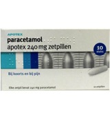 Apotex Paracetamol 240Mg (10 Zetpillen)