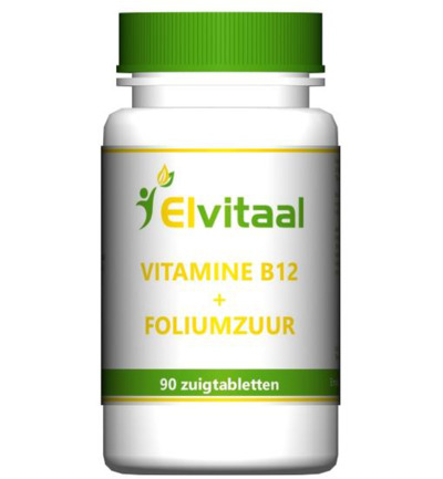 Elvitaal/Elvitum Vitamine B12 1000mcg + foliumzuur (90 zuigtabletten)