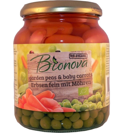 Bionova Doperwten Met Wortel Bio (340 gr)