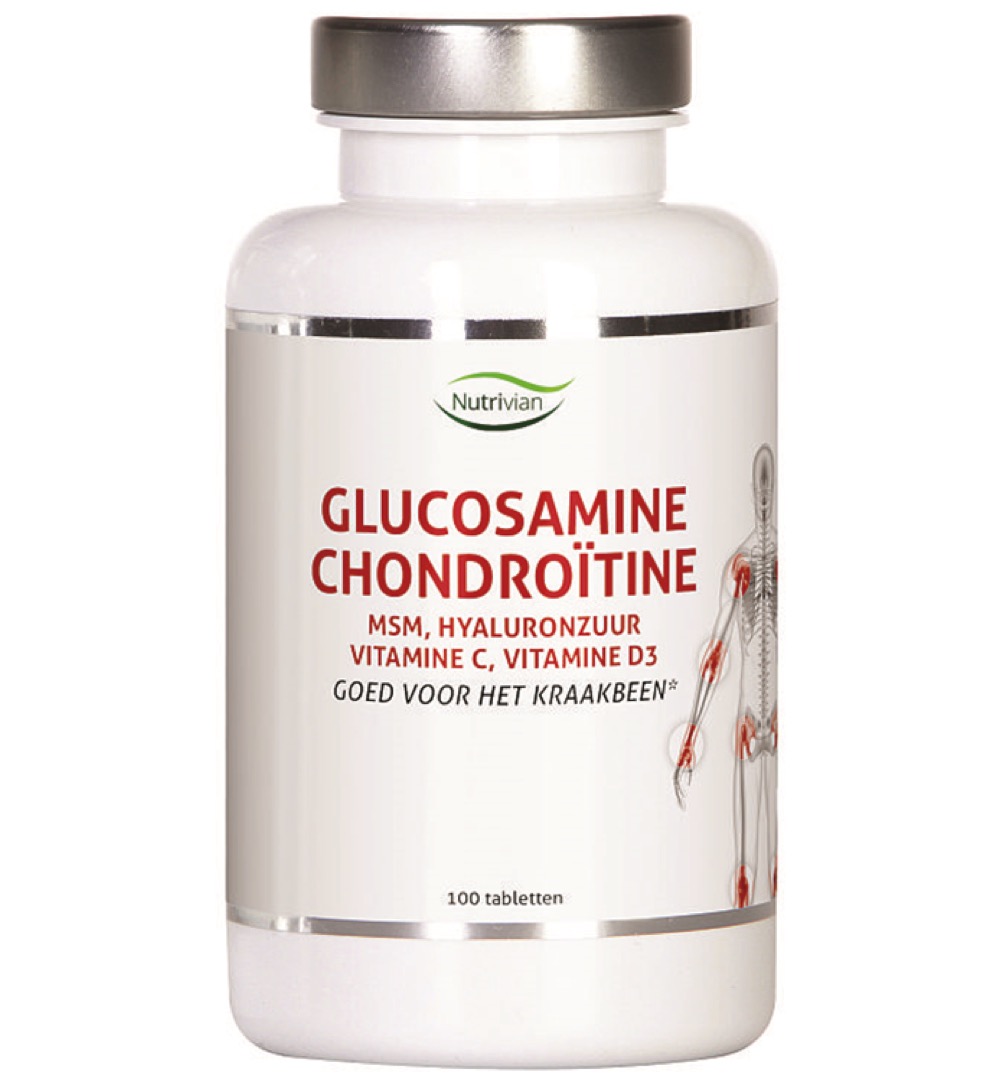 Nutrivian Glucosamine chondoitine MSM hyaluron vit D3/C (100 tabletten)