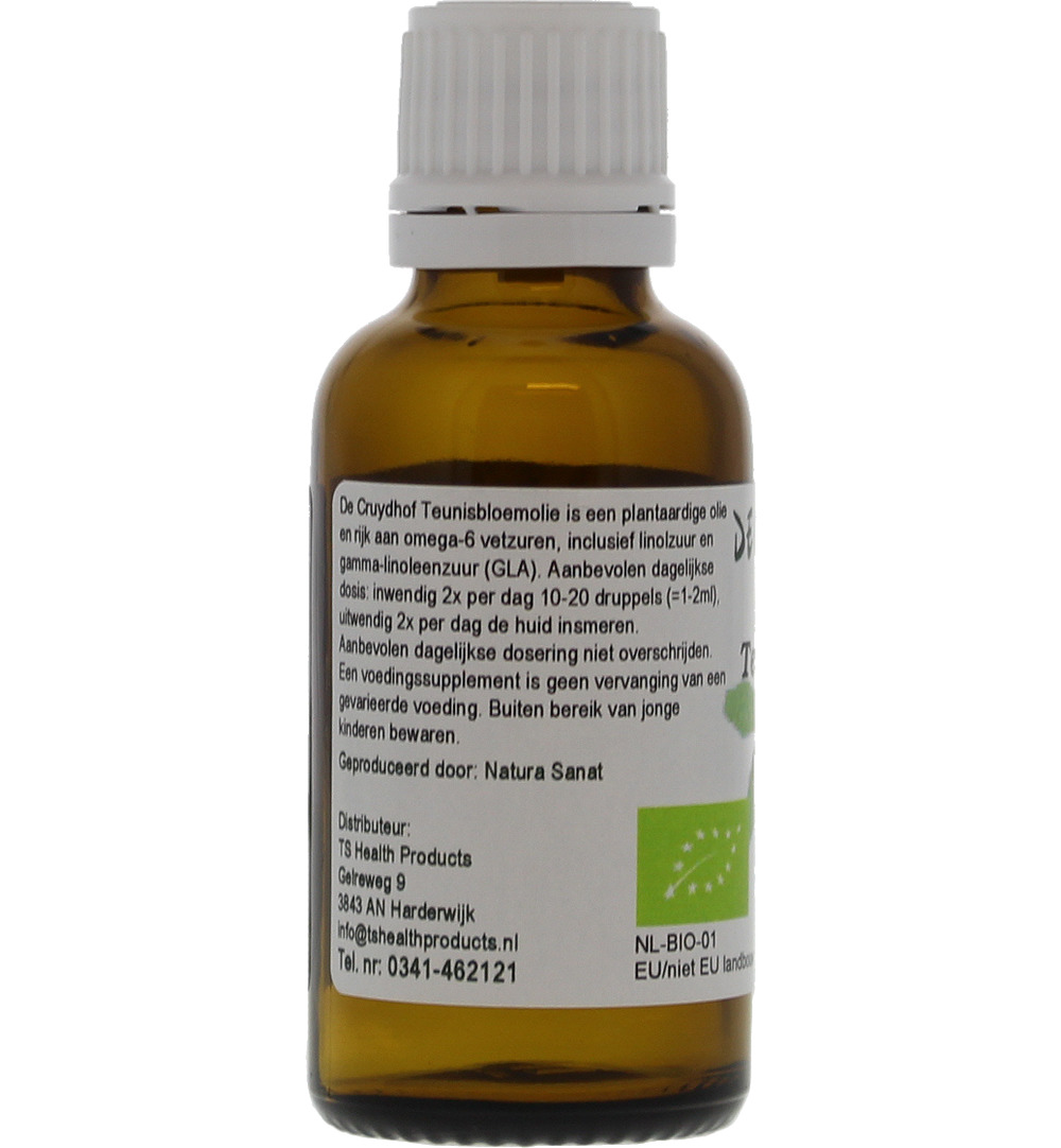 De Cruydhof Teunisbloemolie Vloeibaar Bio (30 ml)