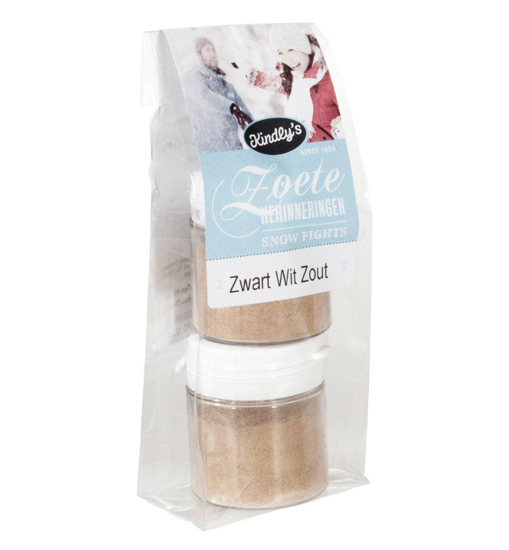 Kindly's Zwart wit potjes zout (2 x 25 gr)