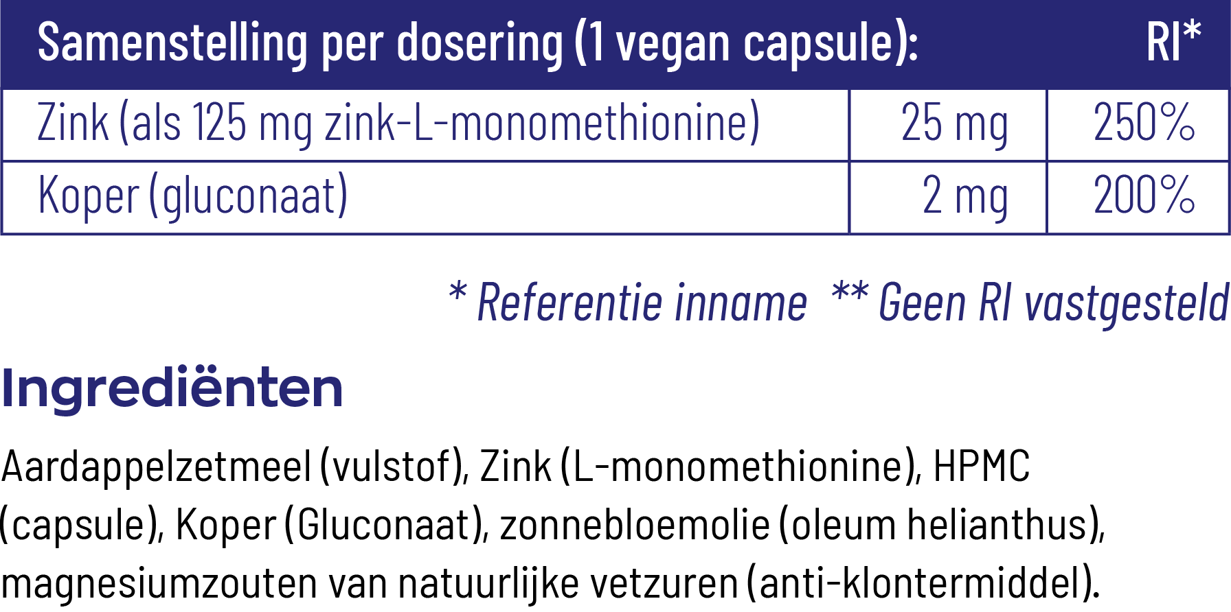 Vitakruid Zink Methionine & Koper Gluconaat (90 vega capsules) - image 3