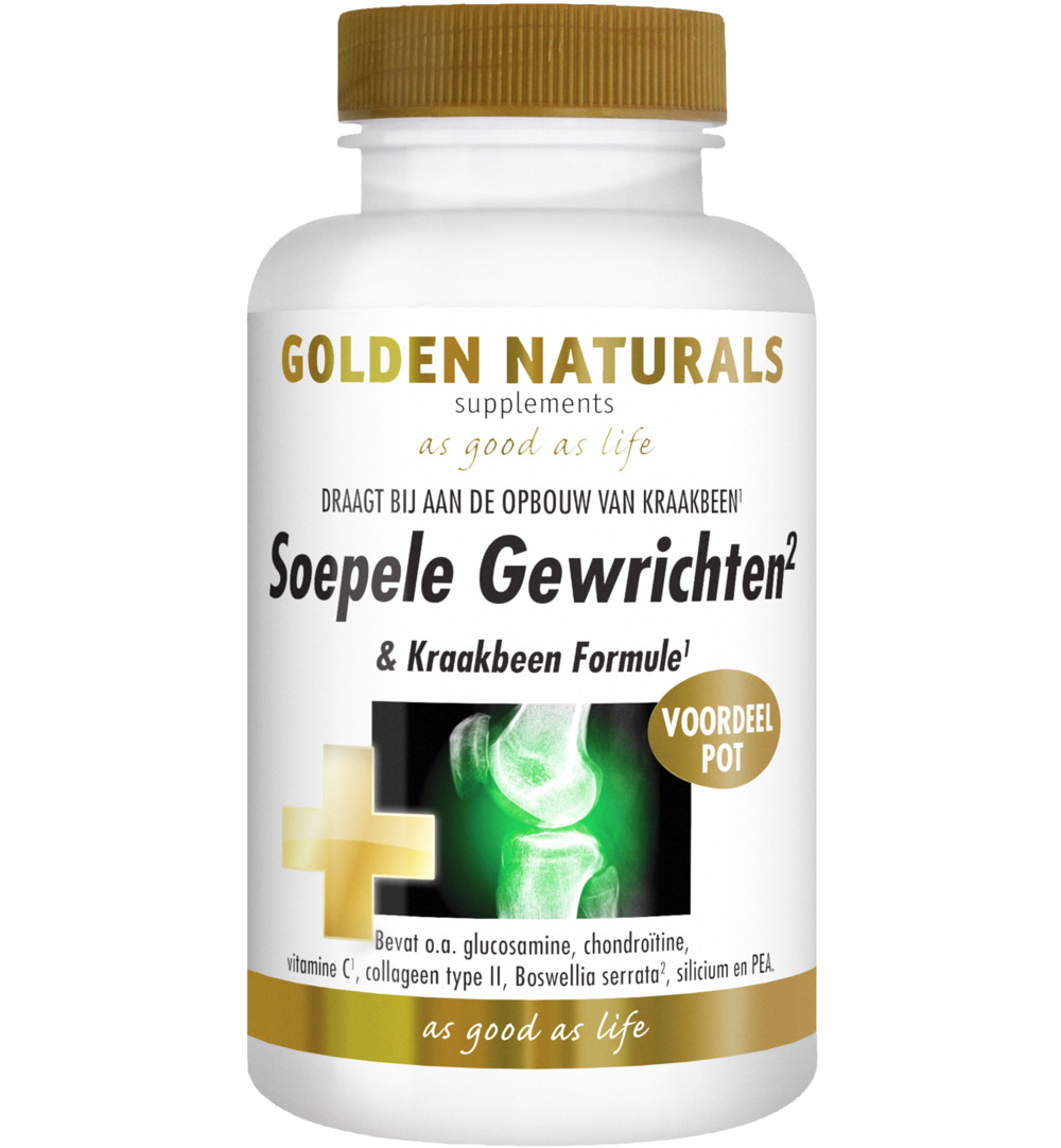 Golden Naturals Soepele Gewrichten En Kraakbeen (180 tabletten)