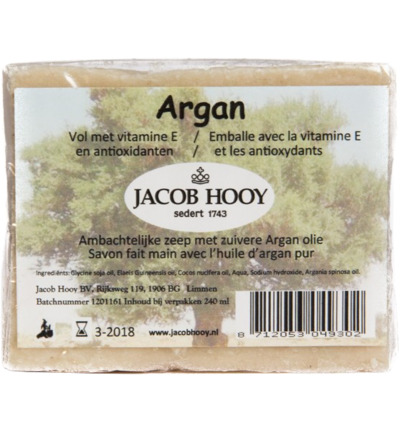 Jacob Hooy Argan Zeep Niet Vloeibaar (240 ml)