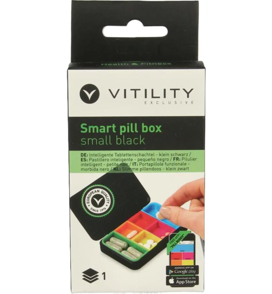 Exclusive Small pill box zwart H&F (1 stuk)