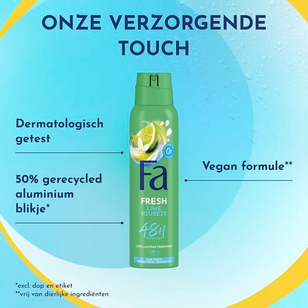 Fa Deodorant Spray Fresh Lime Squeeze (150 ml) - image 2