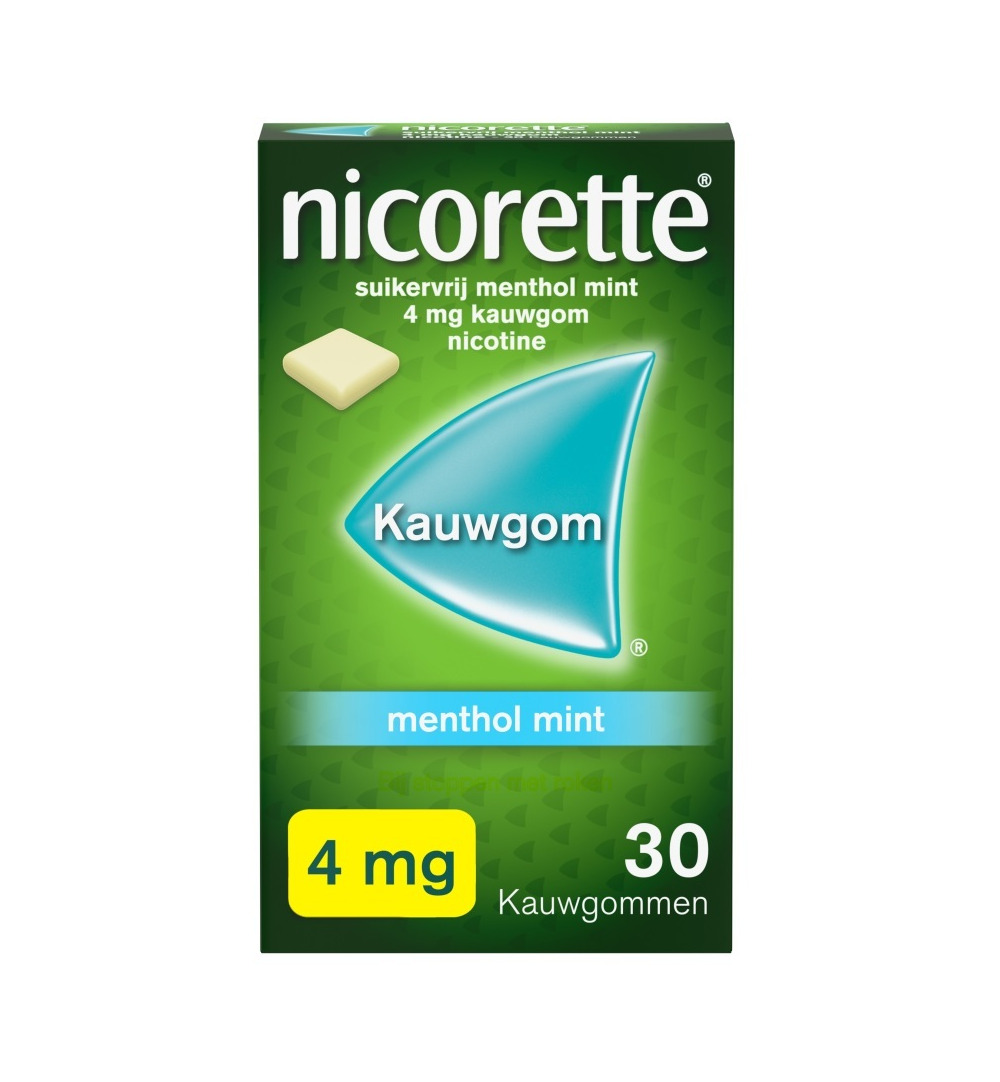 Nicorette Kauwgom 4mg menthol mint (30 stuks)
