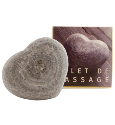 Aleppo Soap Co Massage Hart Leisteen Zwart (1 stuk)