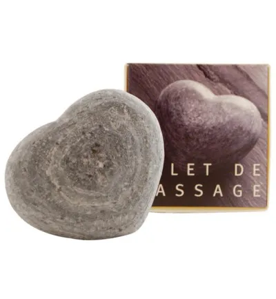 Aleppo Soap Co Massage Hart Leisteen Zwart (1 stuk)