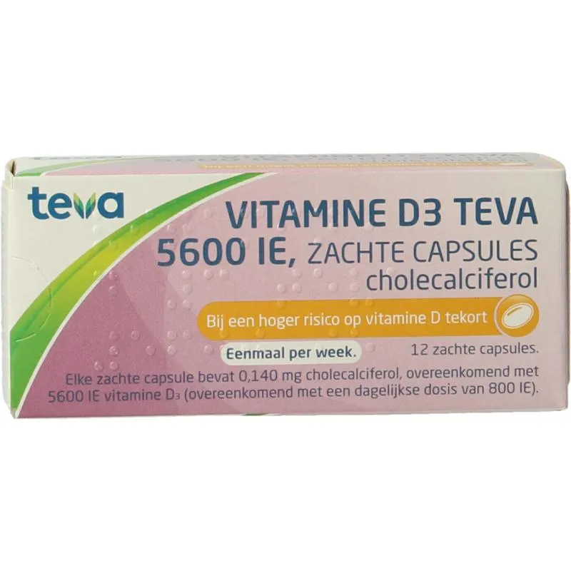 Teva Vitamine D3 5600IE (12 capsules)