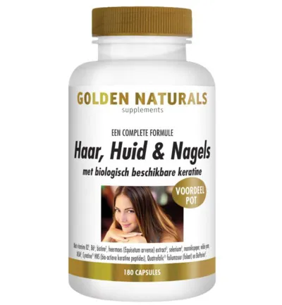 Golden Naturals Haar, huid & nagels (180 vega capsules)