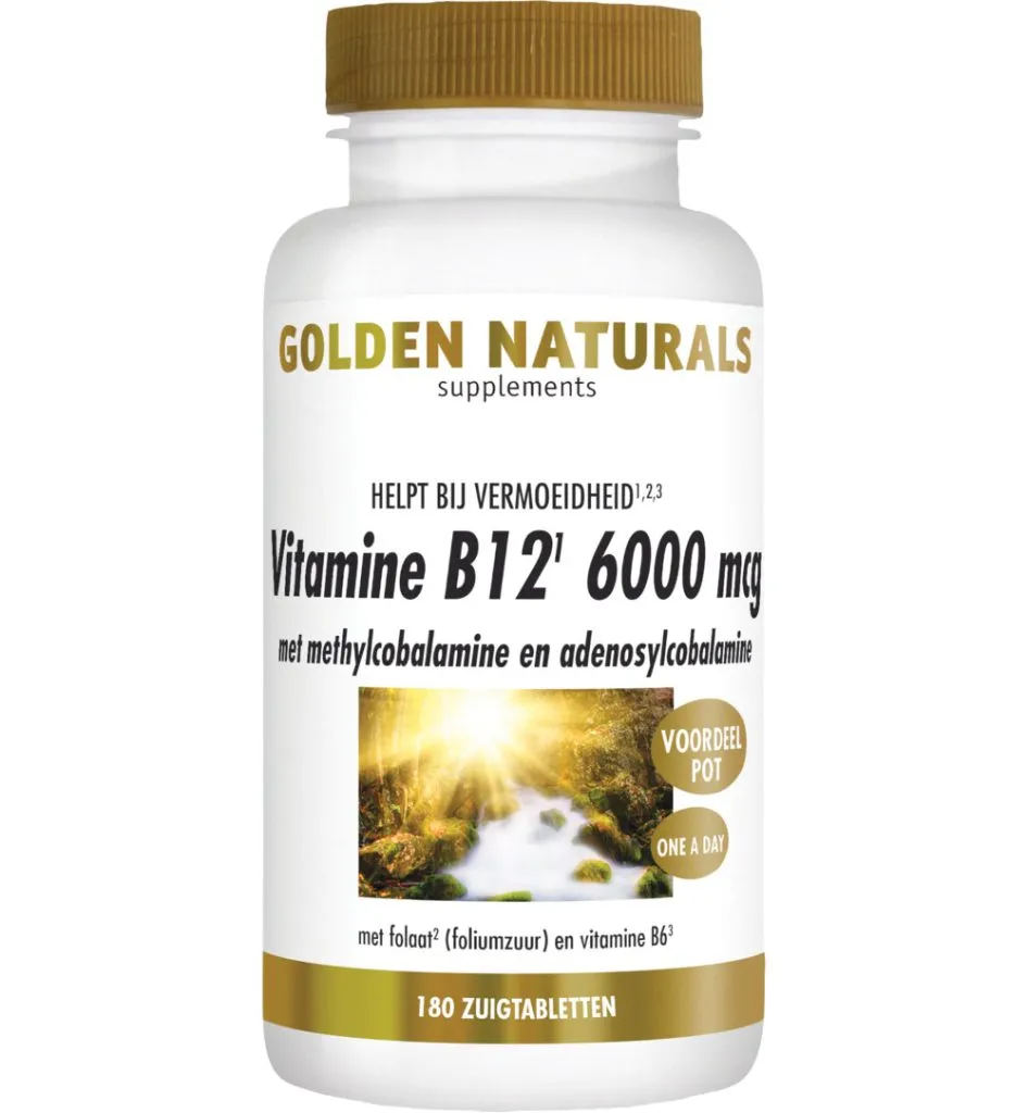 Golden Naturals Vitamine B12 6000 Mcg (180 zuigtabletten)