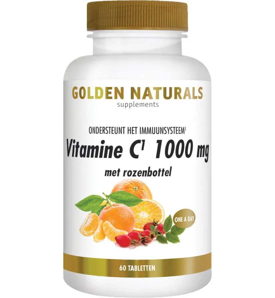 Golden Naturals Vitamine C 1000 + rozenbottel (60 tabletten)